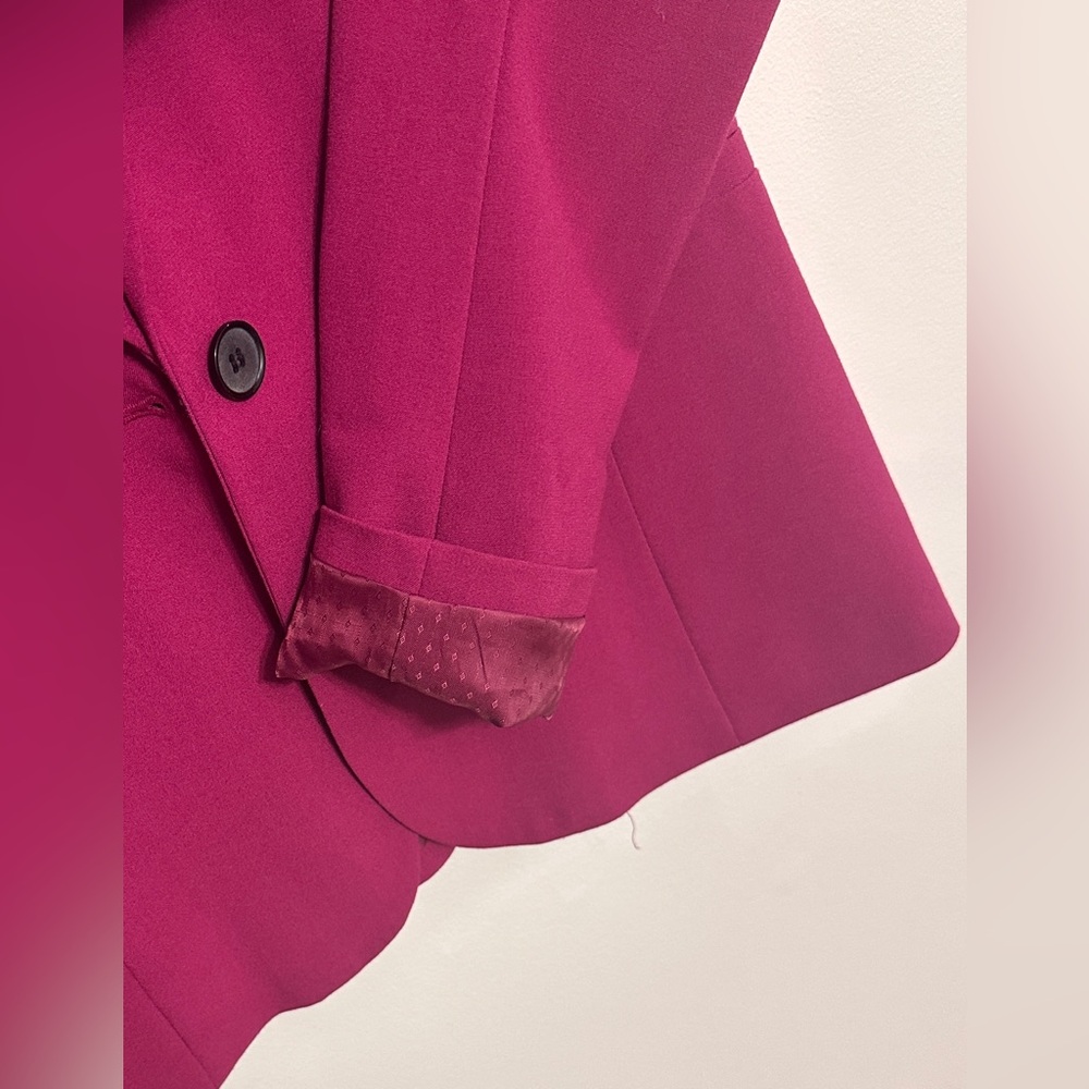 Apt.9 One Button Blazer Jacket Fuchsia Purple Wor… - image 4